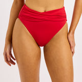 Collective High Waist Wrap Front Bikini Pant - Cosmo Red