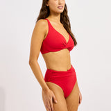 Collective High Waist Wrap Front Bikini Pant - Cosmo Red
