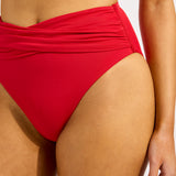 Collective High Waist Wrap Front Bikini Pant - Cosmo Red
