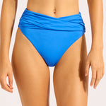 Collective High Waist Wrap Front Bikini Pant - Sapphire - Simply Beach UK
