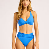 Collective High Waist Wrap Front Bikini Pant - Sapphire - Simply Beach UK