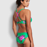 Full Bloom Ruched Side Retro Bikini Pant - Jade - Simply Beach UK