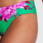 Full Bloom Ruched Side Retro Bikini Pant - Jade - Simply Beach UK