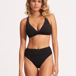 Collective DD Double Wrap Front Bikini Top - Black - Simply Beach UK