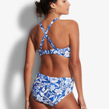 Modern Marina Wide Side Retro Bikini Pant - Blue - Simply Beach UK