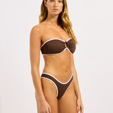 Beach Bound Scoop High Cut Rio Bikini Pant - Dark Chocolate - Simply Beach UK