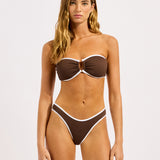 Beach Bound Scoop High Cut Rio Bikini Pant - Dark Chocolate - Simply Beach UK