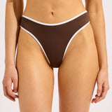 Beach Bound High Leg Bikini Pant - Dark Chocolate - Simply Beach UK