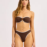 Beach Bound High Leg Bikini Pant - Dark Chocolate - Simply Beach UK