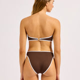 Beach Bound Ring Front Bandeau Bikini Top - Dark Chocolate - Simply Beach UK