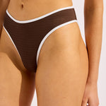 Beach Bound High Leg Bikini Pant - Dark Chocolate - Simply Beach UK