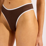 Beach Bound High Leg Bikini Pant - Dark Chocolate - Simply Beach UK