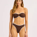 Beach Bound High Leg Bikini Pant - Dark Chocolate - Simply Beach UK