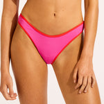 Beach Bound Scoop High Cut Rio Bikini Pant - Hot Pink Flame - Simply Beach UK
