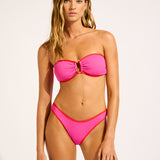 Beach Bound Ring Front Bandeau Bikini Top - Hot Pink Flame - Simply Beach UK