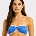 Beach Bound Ring Front Bandeau Bikini Top - Sapphire - Simply Beach UK