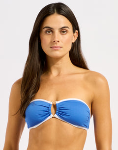 Beach Bound Ring Front Bandeau Bikini Top - Sapphire - Simply Beach UK