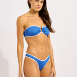 Beach Bound Ring Front Bandeau Bikini Top - Sapphire - Simply Beach UK