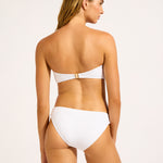 Luna Ring Front Bandeau Bikini Top - White - Simply Beach UK