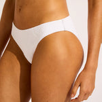 Luna Hipster Bikini Pant - White - Simply Beach UK