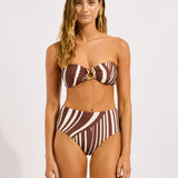 Seafolly Coastline High Waisted Bikini Pant - Cocoa - Simply Beach UK