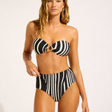 Coastline High Waisted Bikini Pant - Black - Simply Beach UK