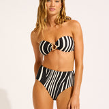 Coastline High Waisted Bikini Pant - Black - Simply Beach UK