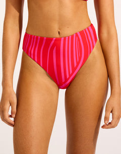Coastline High Rise Bikini Pant - Flame - Simply Beach UK