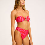 Coastline Ring Front Bandeau Bikini Top - Flame - Simply Beach UK
