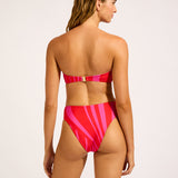Coastline Ring Front Bandeau Bikini Top - Flame - Simply Beach UK