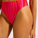 Coastline High Rise Bikini Pant - Flame - Simply Beach UK