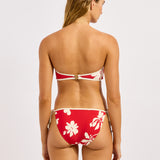 Seafolly Mayflower Ring Front Bandeau Bikini Top - Cosmo Red - Simply Beach UK