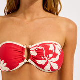 Seafolly Mayflower Ring Front Bandeau Bikini Top - Cosmo Red - Simply Beach UK