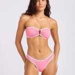 Seafolly Beach Bound Ring Front Bandeau Bikini Top - Begonia Pink - Simply Beach UK