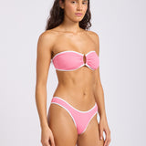 Seafolly Beach Bound Ring Front Bandeau Bikini Top - Begonia Pink - Simply Beach UK