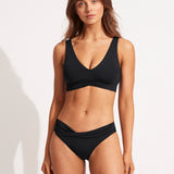 Collective V Neck Tank Bikini Top - Black - Simply Beach UK