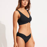 Collective V Neck Tank Bikini Top - Black - Simply Beach UK