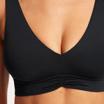 Collective V Neck Tank Bikini Top - Black - Simply Beach UK