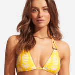 Corsica Slide Tri Bikini Top - Citron - Simply Beach UK