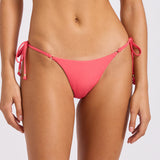 Sun Shimmer Tie Side Rio Bikini Pant - Rouge Pink