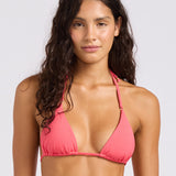 Sun Shimmer Slide Tri Bikini Top - Rouge Pink