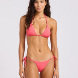 Sun Shimmer Slide Tri Bikini Top - Rouge Pink