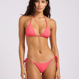 Sun Shimmer Slide Tri Bikini Top - Rouge Pink
