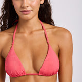 Sun Shimmer Slide Tri Bikini Top - Rouge Pink
