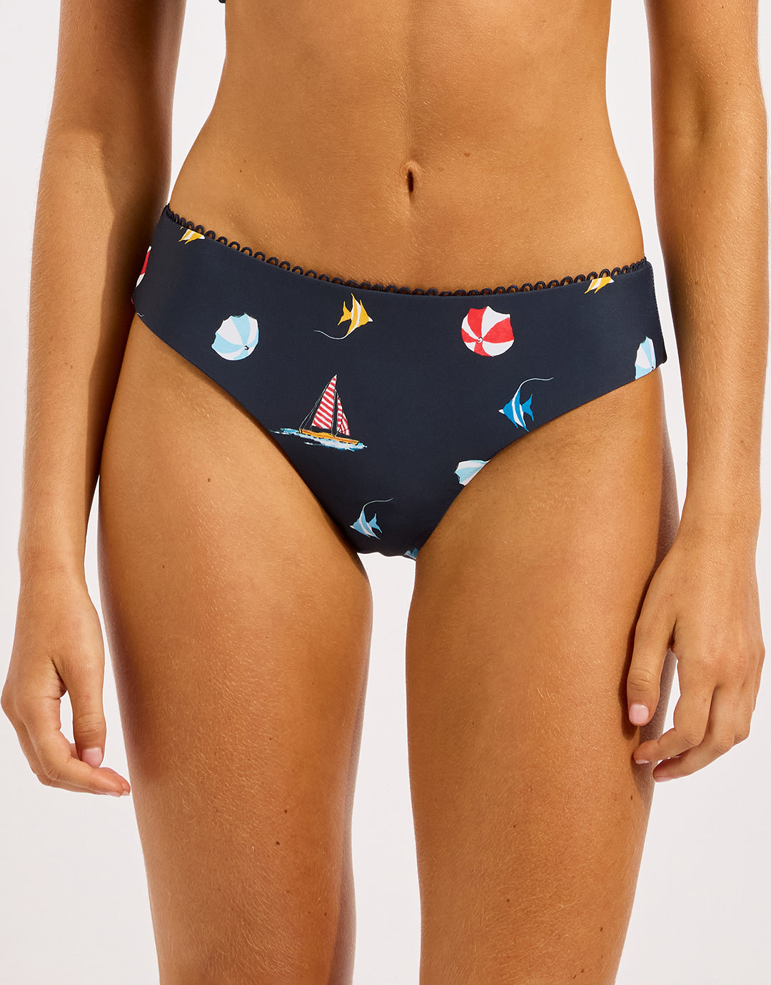 Beach Club Retro Bikini Pant - True Navy - Simply Beach UK