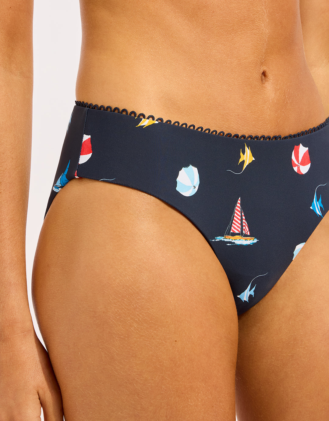 Beach Club Retro Bikini Pant - True Navy - Simply Beach UK