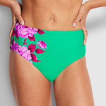 Full Bloom High Waisted Bikini Pant - Jade - Simply Beach UK