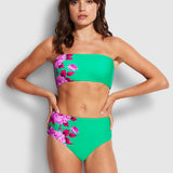 Full Bloom High Waisted Bikini Pant - Jade - Simply Beach UK
