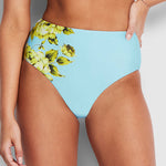 Full Bloom High Waisted Bikini Pant - Sky - Simply Beach UK