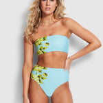 Full Bloom High Waisted Bikini Pant - Sky - Simply Beach UK